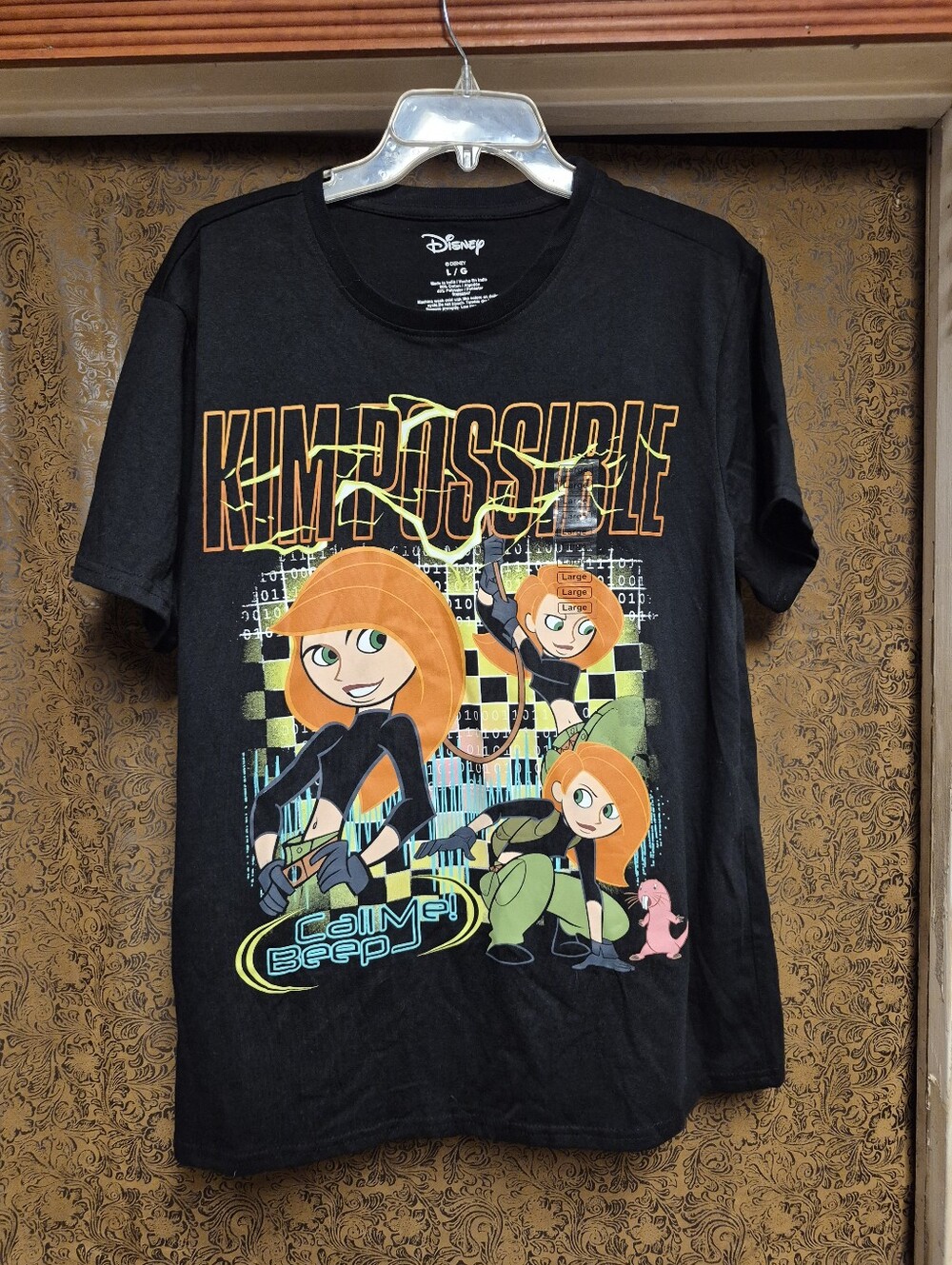 Disney Black Kim Possible Graphic Tee with Orange Accents